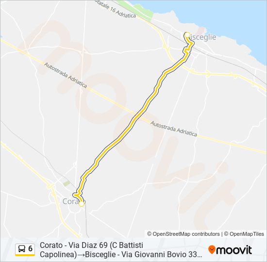 6 bus Line Map