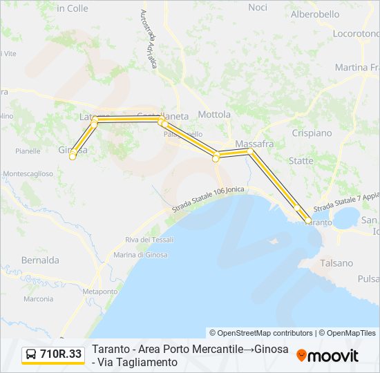 710R.33 bus Line Map