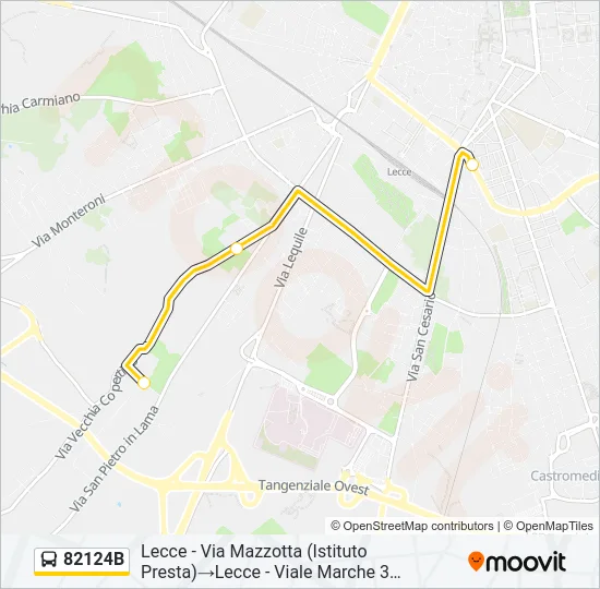 Percorso linea bus 82124B