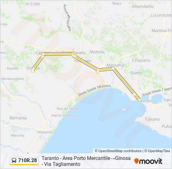 710R.28 bus Line Map