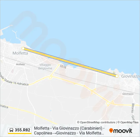 355.R82 Bus Line Map