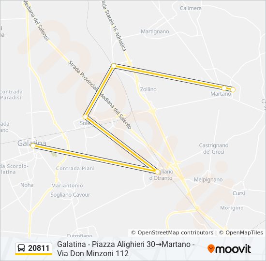 20811 bus Line Map