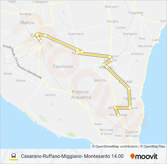 386 R CASARANO 14.00 Bus Line Map