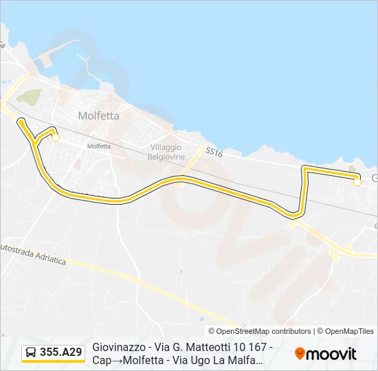 355.A29 Bus Line Map