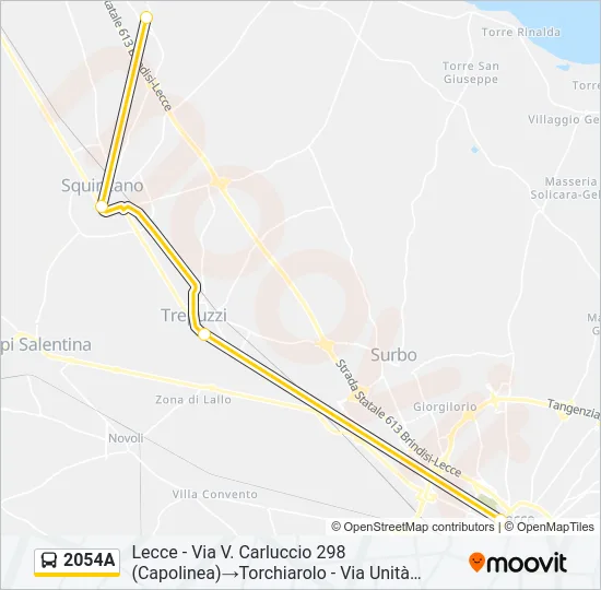 2054A Bus Line Map