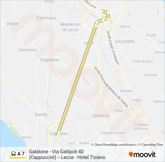 A 7 Bus Line Map