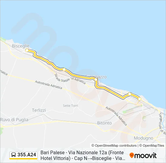 355.A24 Bus Line Map