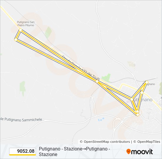 Percorso linea bus 9052.08