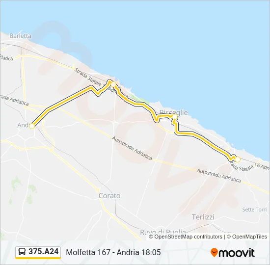Percorso linea bus 375.A24
