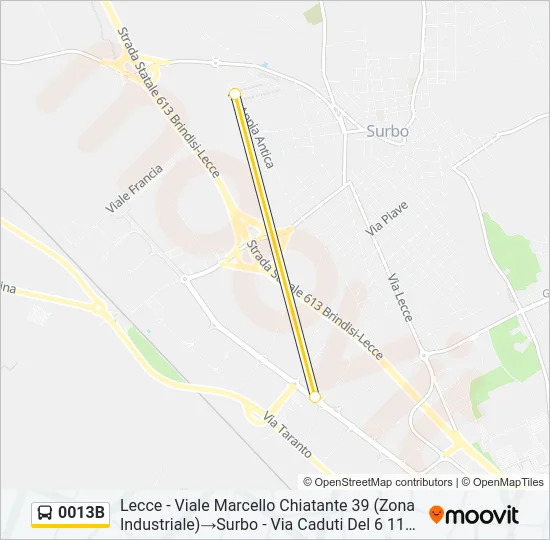 0013B Bus Line Map