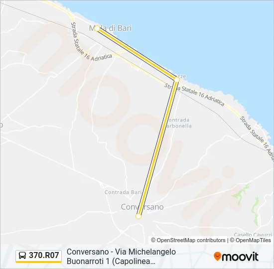 Percorso linea bus 370.R07
