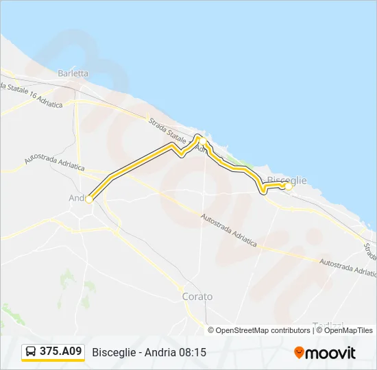 Percorso linea bus 375.A09