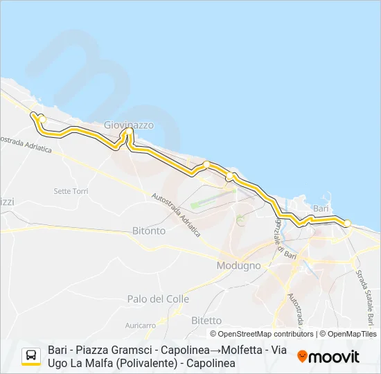 355.A105 Bus Line Map