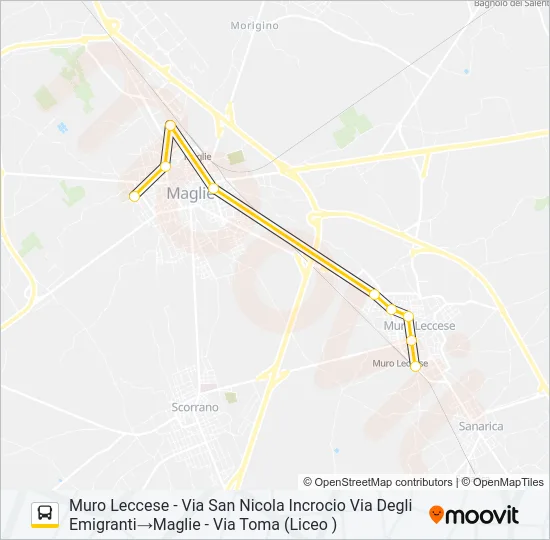 388 A MURO Bus Line Map