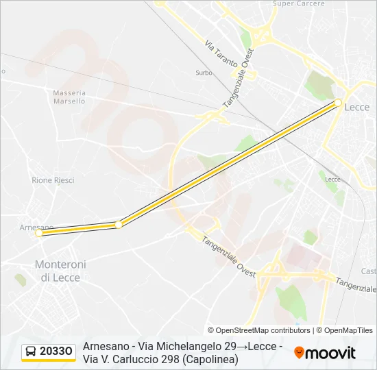2033O Bus Line Map
