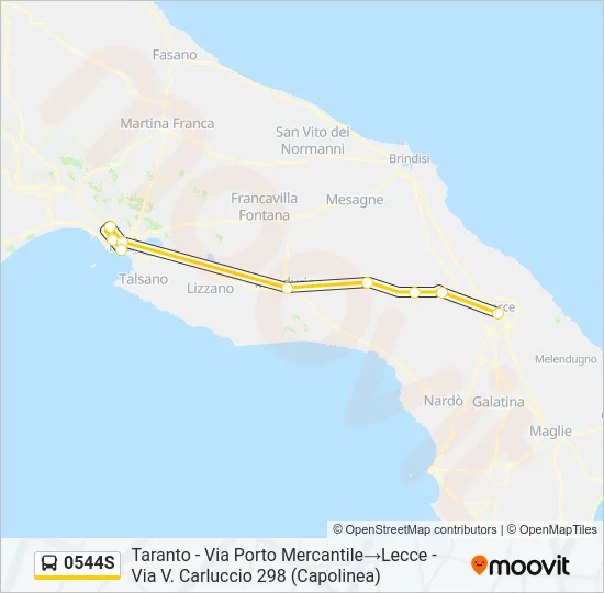0544S Bus Line Map