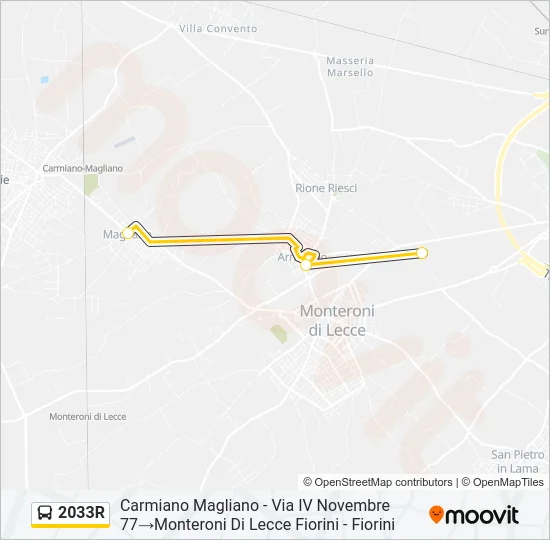 2033R Bus Line Map