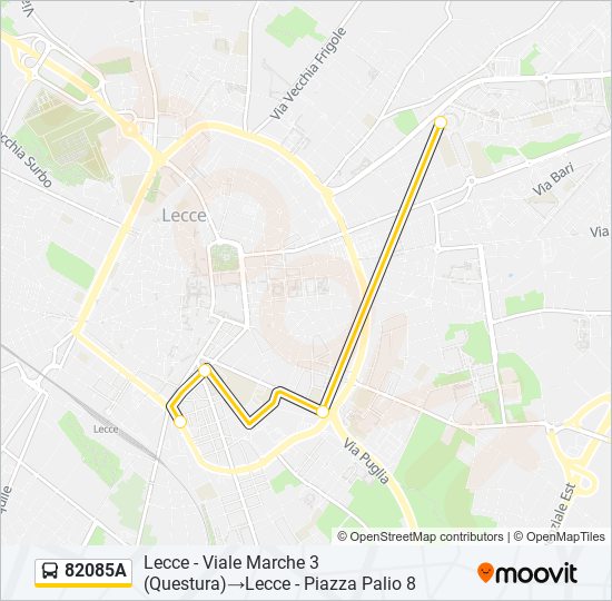 82085A bus Line Map