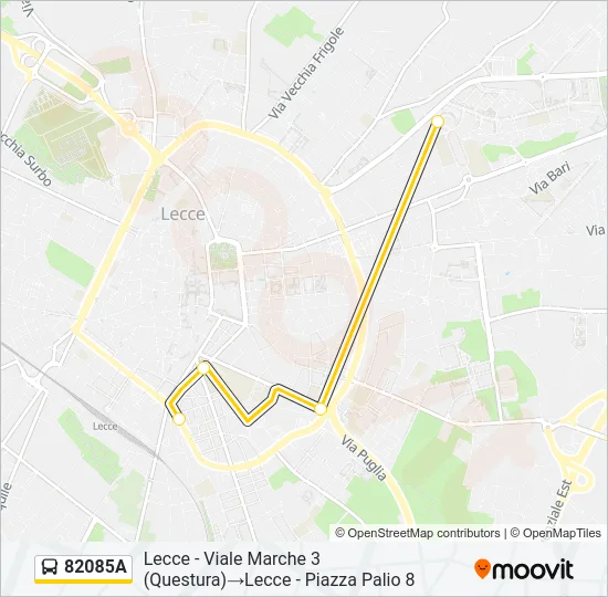 Percorso linea bus 82085A