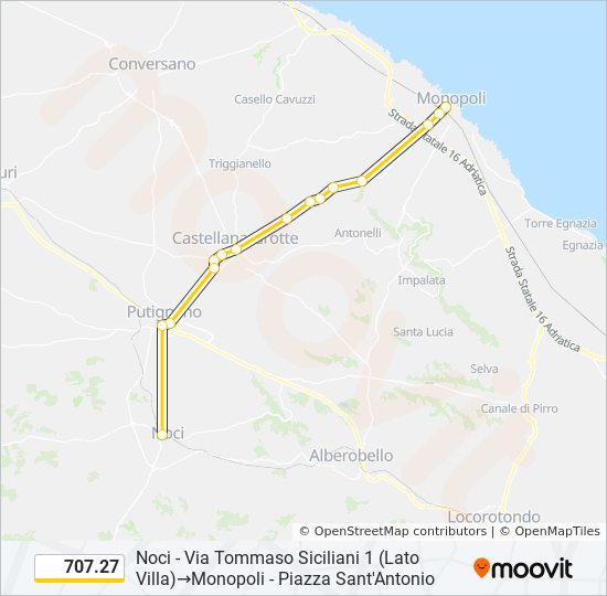 707.27 bus Line Map
