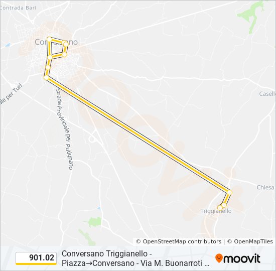 Percorso linea bus 901.02