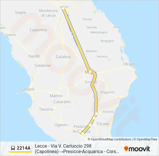2214A Bus Line Map