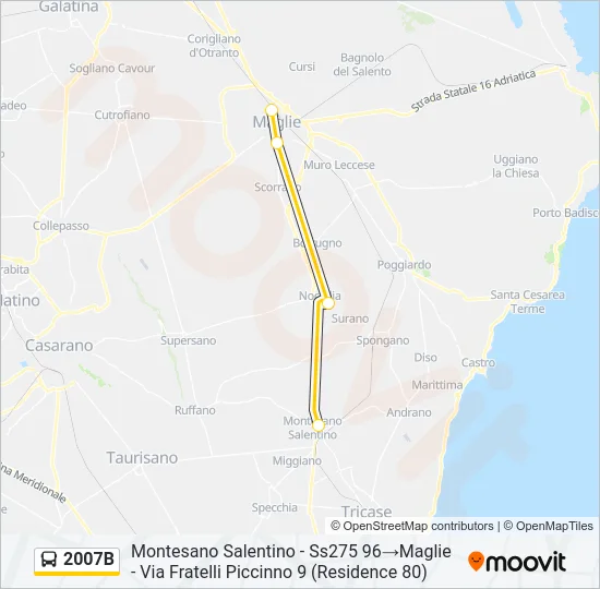 2007B Bus Line Map
