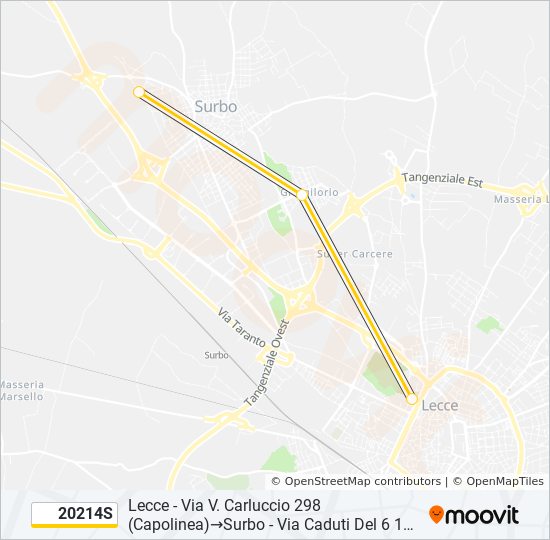 Percorso linea bus 20214S