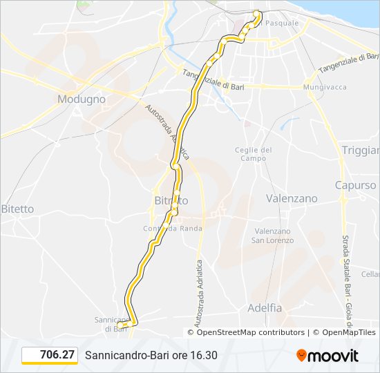 706.27 bus Line Map