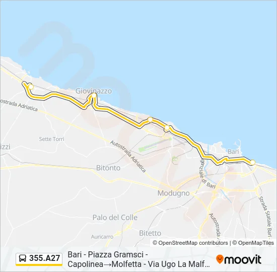 355.A27 Bus Line Map
