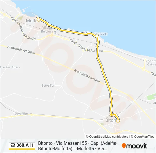 368.A11 Bus Line Map