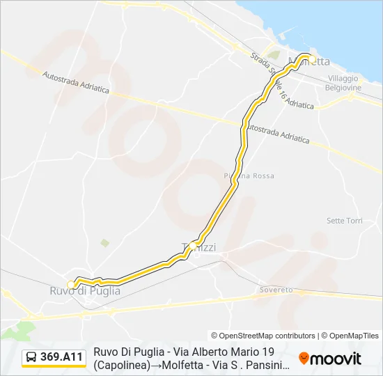 369.A11 Bus Line Map