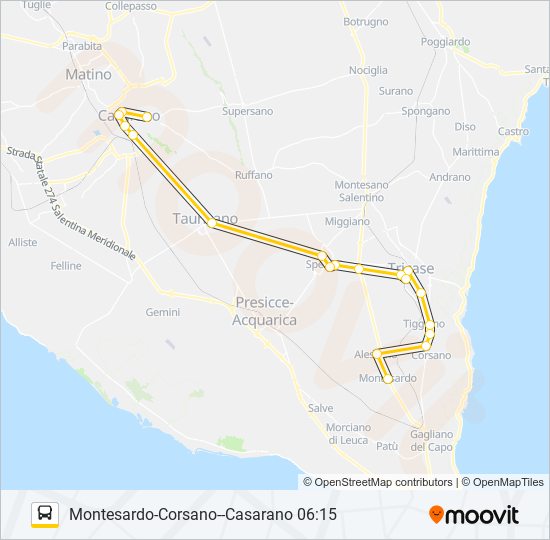 386 A 06.15 bus Line Map