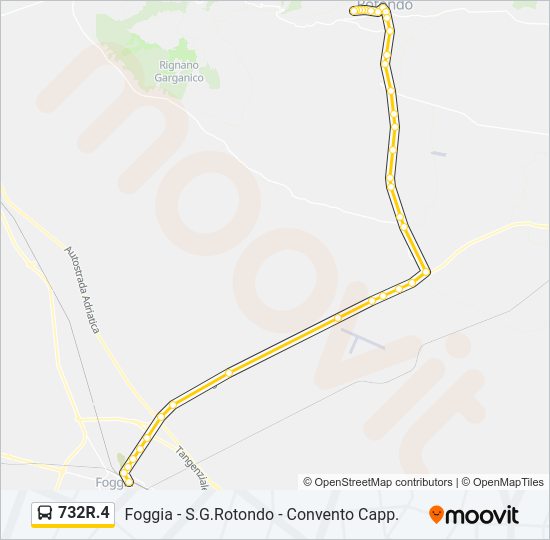 Percorso linea bus 732R.4
