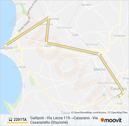 2201TA bus Line Map