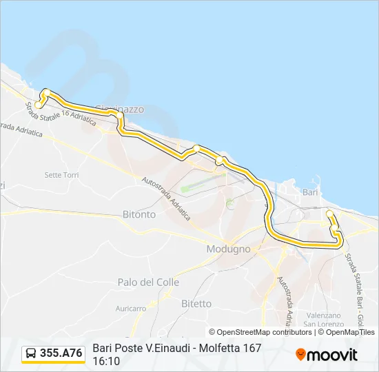 355.A76 Bus Line Map