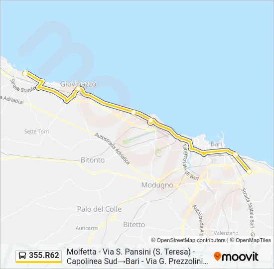 355.R62 Bus Line Map