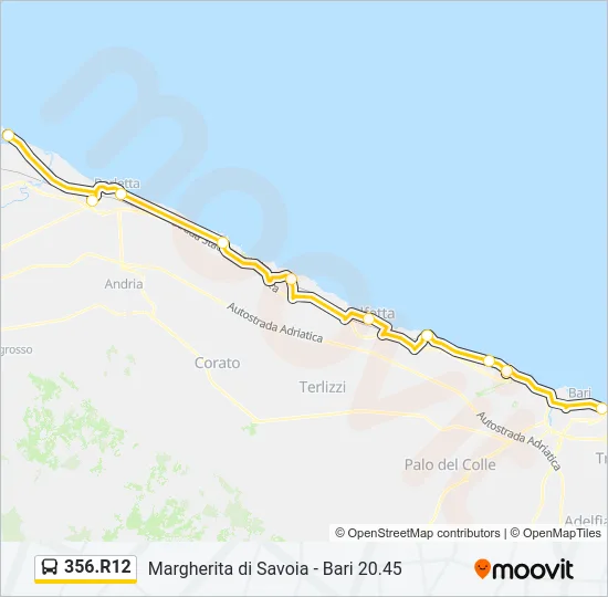 356.R12 Bus Line Map