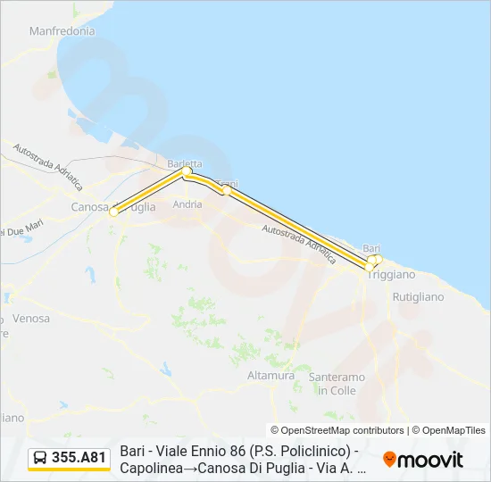 355.A81 Bus Line Map