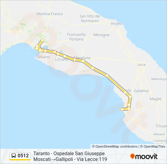 0512 Bus Line Map