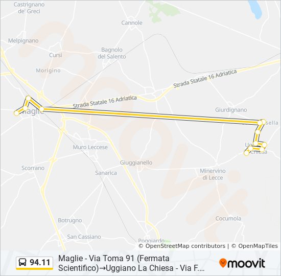 94.11 bus Line Map