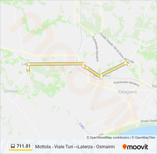 711.01 bus Line Map