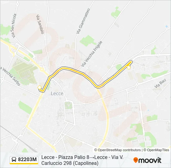 Percorso linea bus 82203M