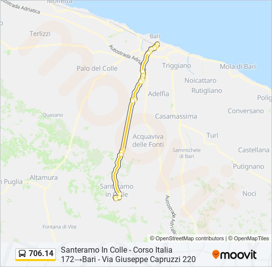 706.14 bus Line Map