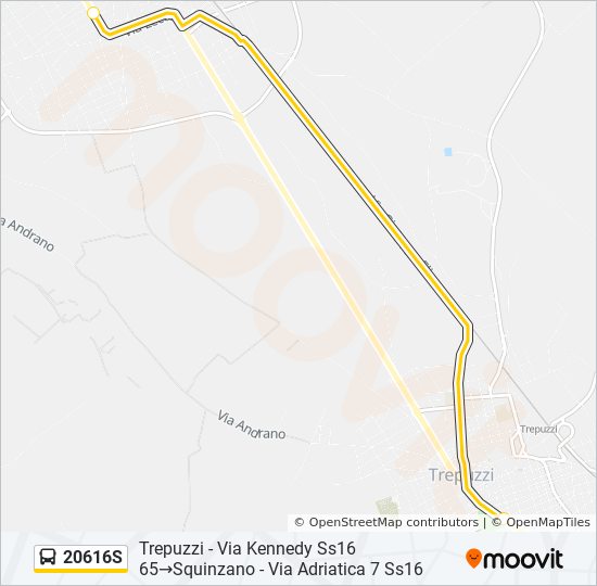 Percorso linea bus 20616S