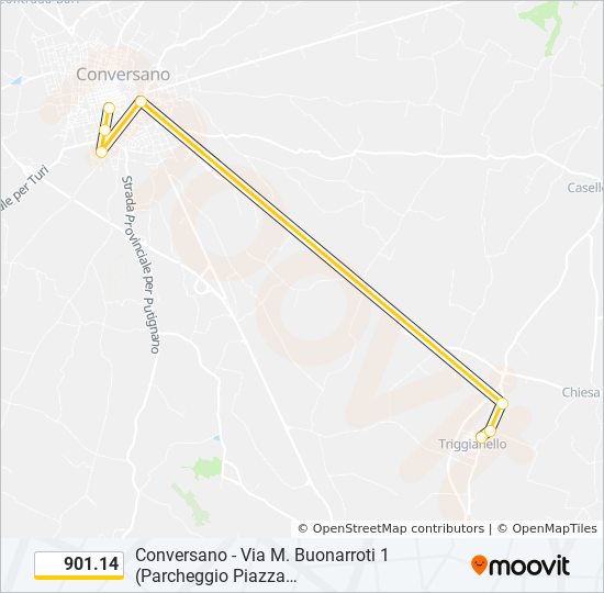 Percorso linea bus 901.14