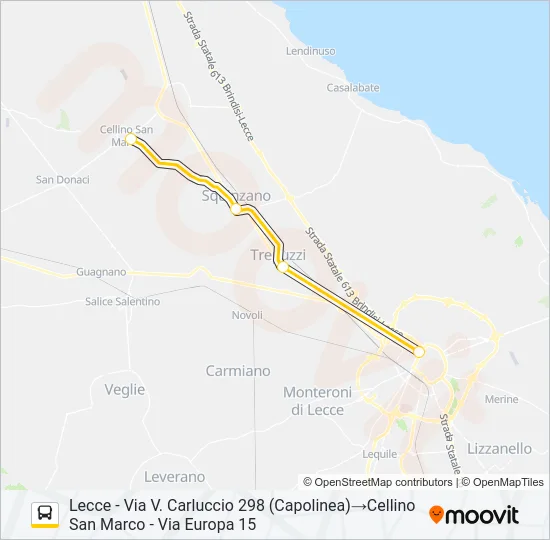 2068A - 1 Bus Line Map