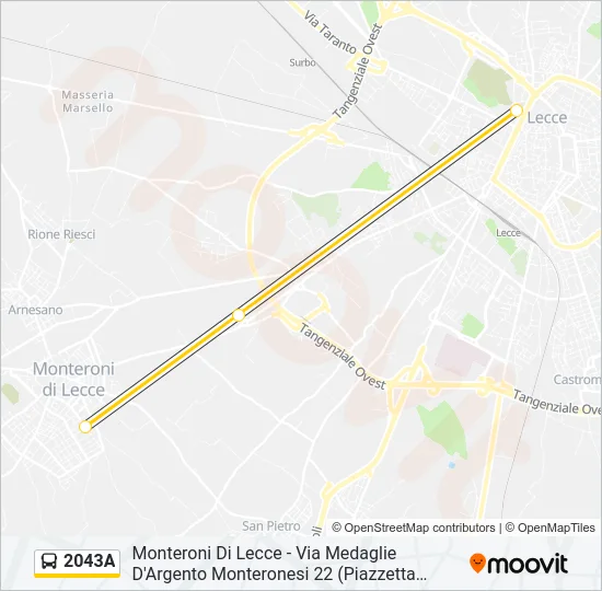 2043A Bus Line Map