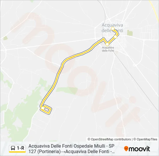 1-R Bus Line Map