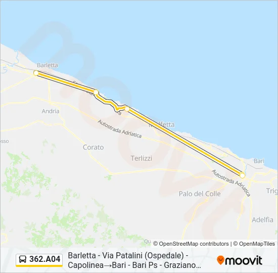 Percorso linea bus 362.A04